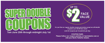 Harris Teeter: Super Double Coupons (Up to $2 Face Value)!