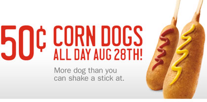 SONIC: $0.50 Corn Dogs Starting 8/28!