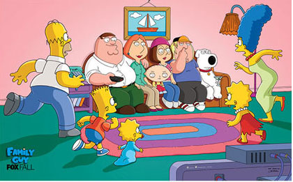 Simpsons and Family guy characters