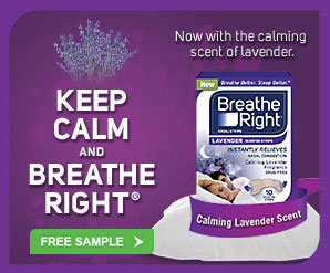 Breathe right lavendar strips