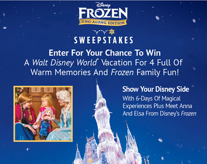 Disney Frozen Sweepstakes entry