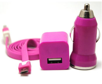 Pink USB charging kit