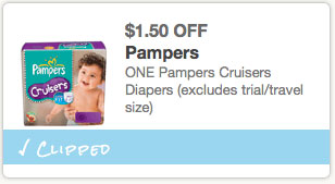 New $1.50 off ONE Pampers Cruisers Diapers Coupons!
