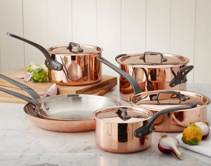 Mauviel M'heritage Copper eight-piece Cookware Set