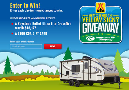 KOA What's Behind the Yellow Sign Sweepstakes