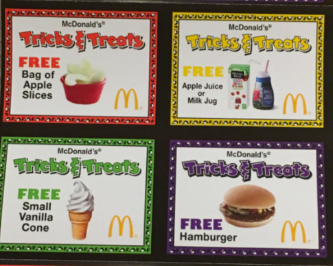 McDonald’s: Halloween Treat Packs only $1-$2 (stuffed w/ Coupons for Free Food & Drinks)